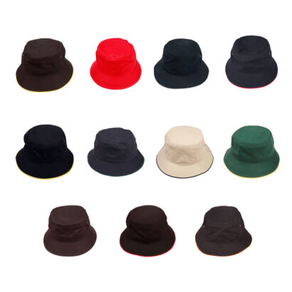 Cotton Contrast Sandwich Bucket Hats