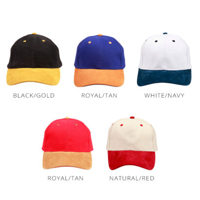 Heavy Brushed Cotton Cap with Imitation Suede Peak