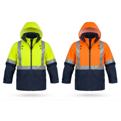 Two-Tone Breathable Jacket With Reversible Safety Vest