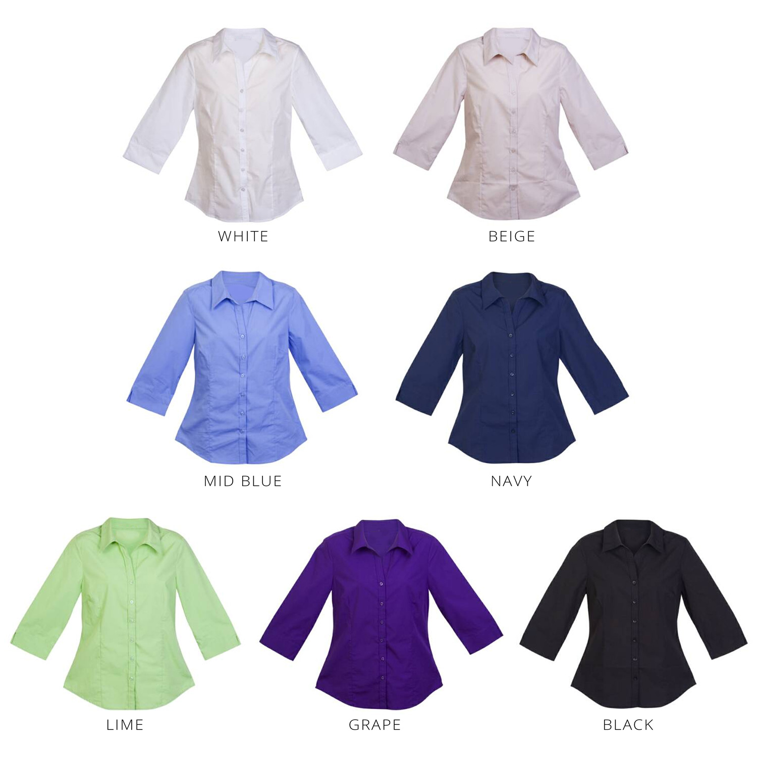 Ladies ¾ Sleeve Customised Business Shirt