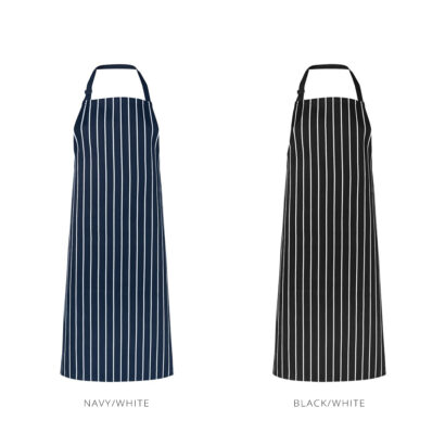 Promo Branded Pocketless Striped Bib Apron