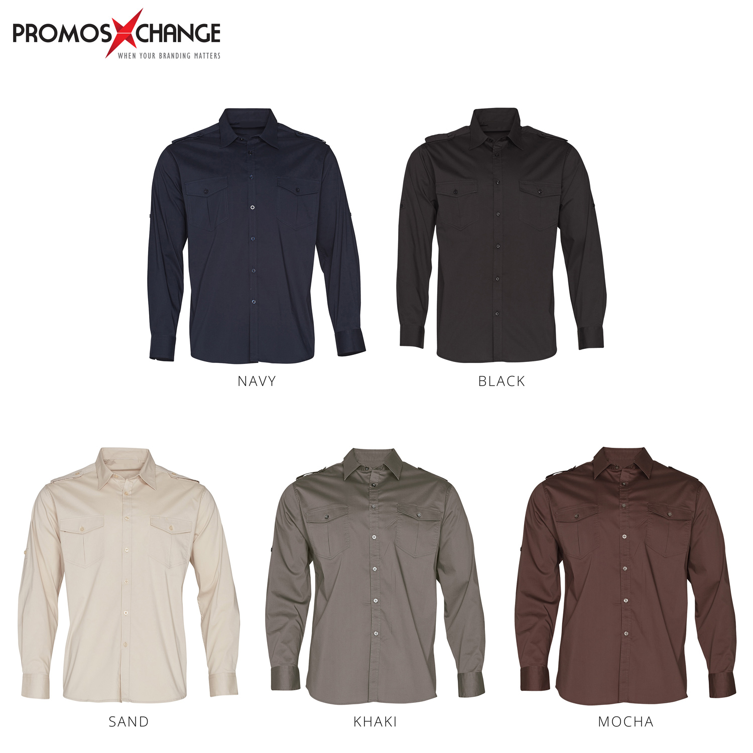 Men’s Classic Military Long Sleeve Shirt