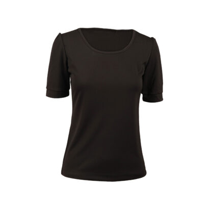 Womens Wide Neck Black Blouse