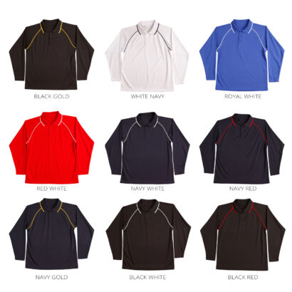 Contrast Colour Kids Raglan Cooldry Long Sleeve