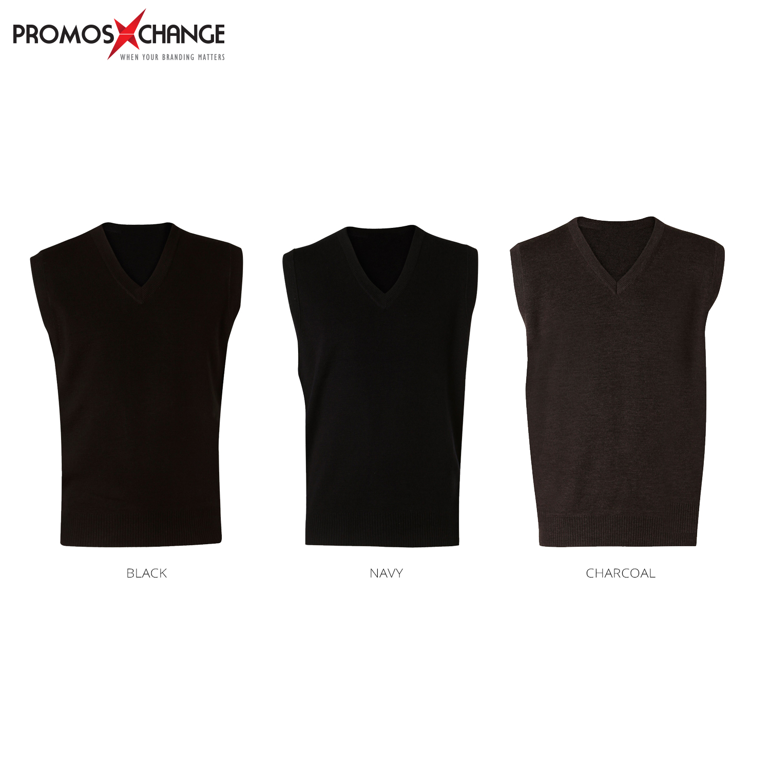 V-Neck Wool/Acrylic Promo Knit Vest Min 25