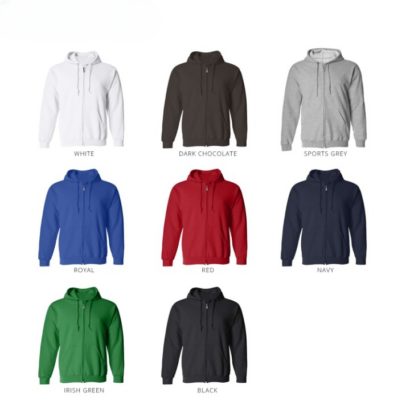 Full Zip Hooded Sweatshirt Coloured (Unisex)