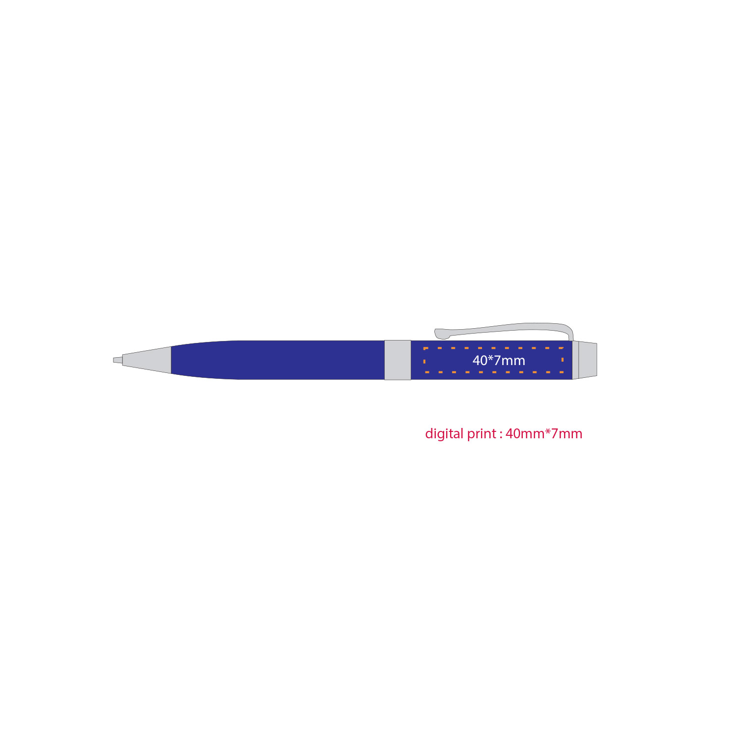 Metallic Barrel Chrome Trim Pen - Image 2