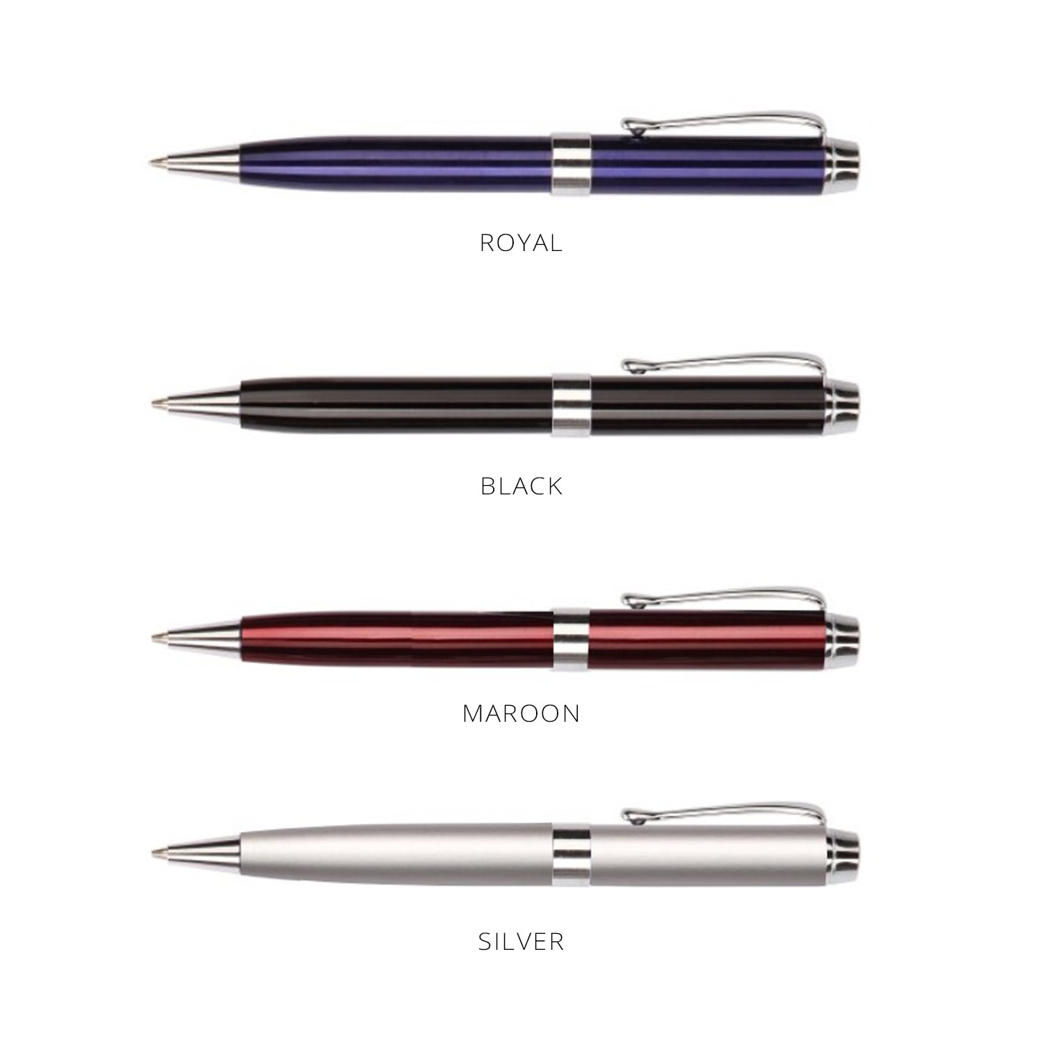 Metallic Barrel Chrome Trim Pen
