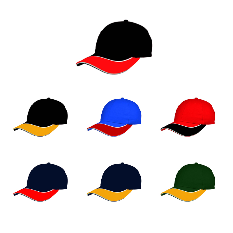 Heavy Brushed Sandwich Peak Caps