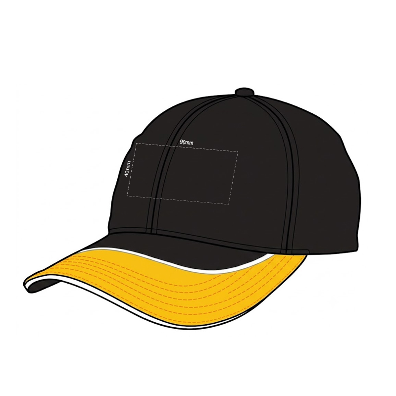 Heavy Brushed Sandwich Peak Caps - Image 2