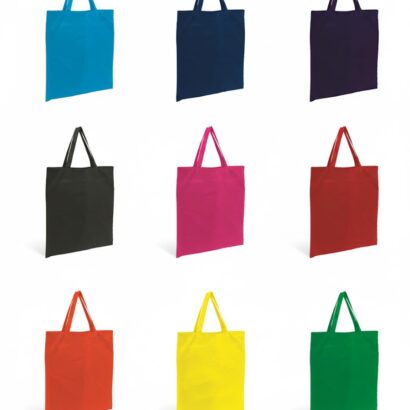 Short Handle Coloured Calico Bag - No Gusset