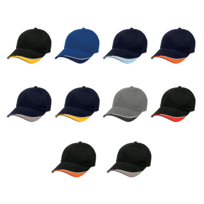 Brushed Cotton Piped Caps