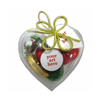 Elegant Acrylic Heart Filled with Christmas Chocolates (65g)
