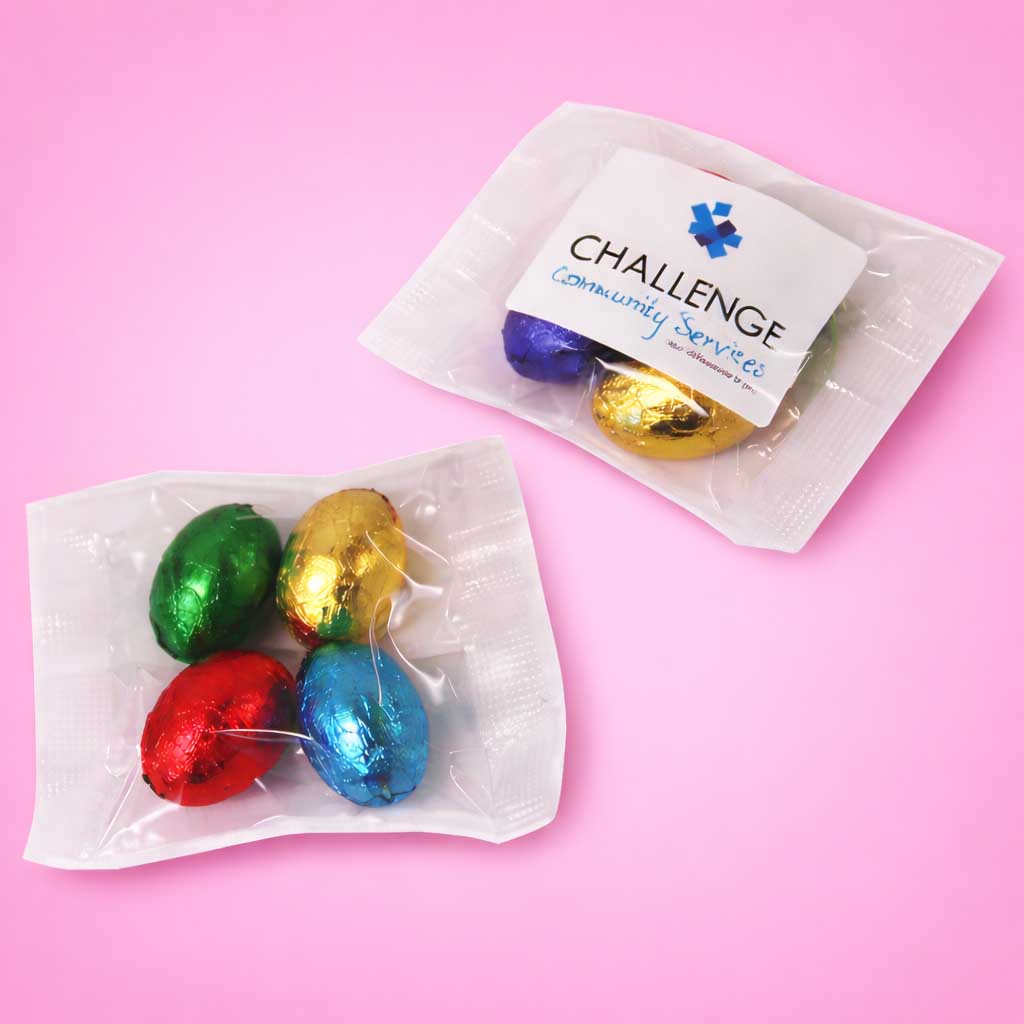 Mini Solid Easter Eggs In Bag with Label