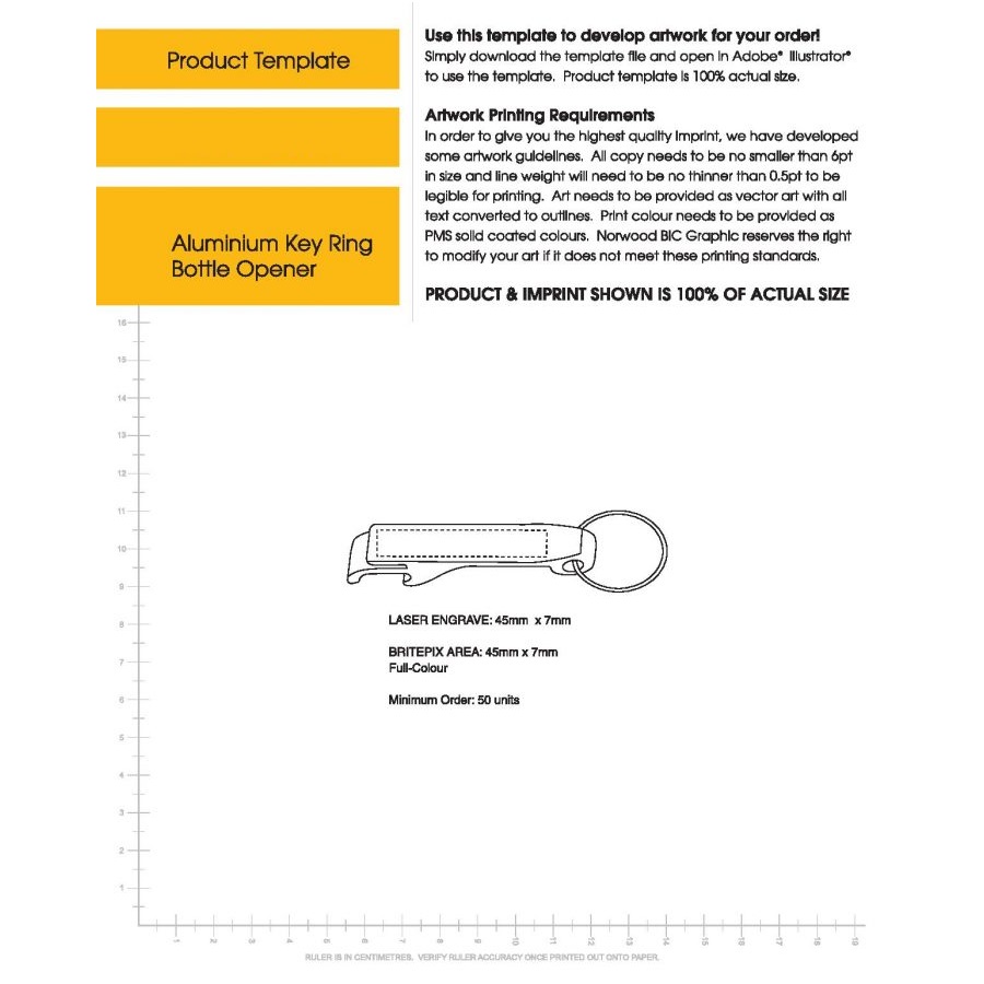 Aluminium Key Ring Bottle Opener - Image 2