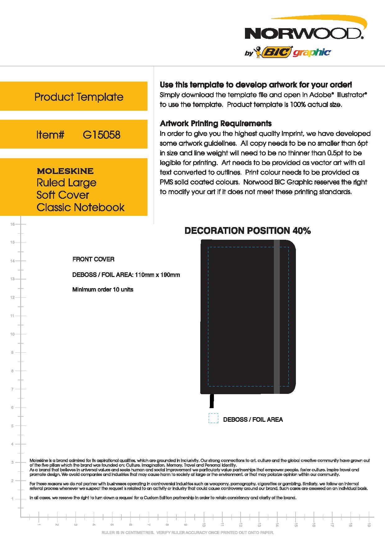 Moleskine® Large Classic Soft Cover Notebook - Ruled - Image 2