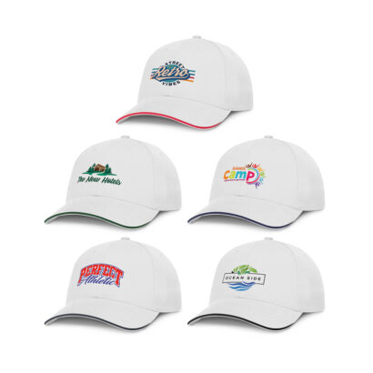White Cotton Twill Sandwich Caps