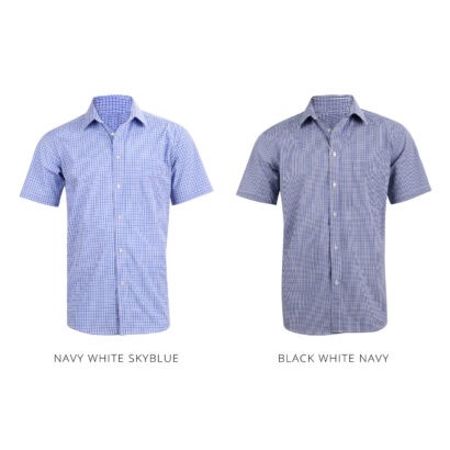 Men's Gingham Short Sleeve Shirt - Two Tone