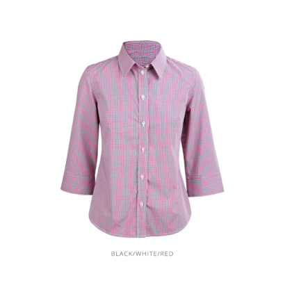 Ladies' Mini Gingham 3/4 - Two Tone