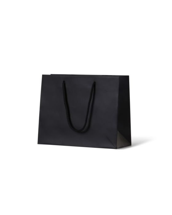 Laminated Matte Emerald Paper Bag - Black