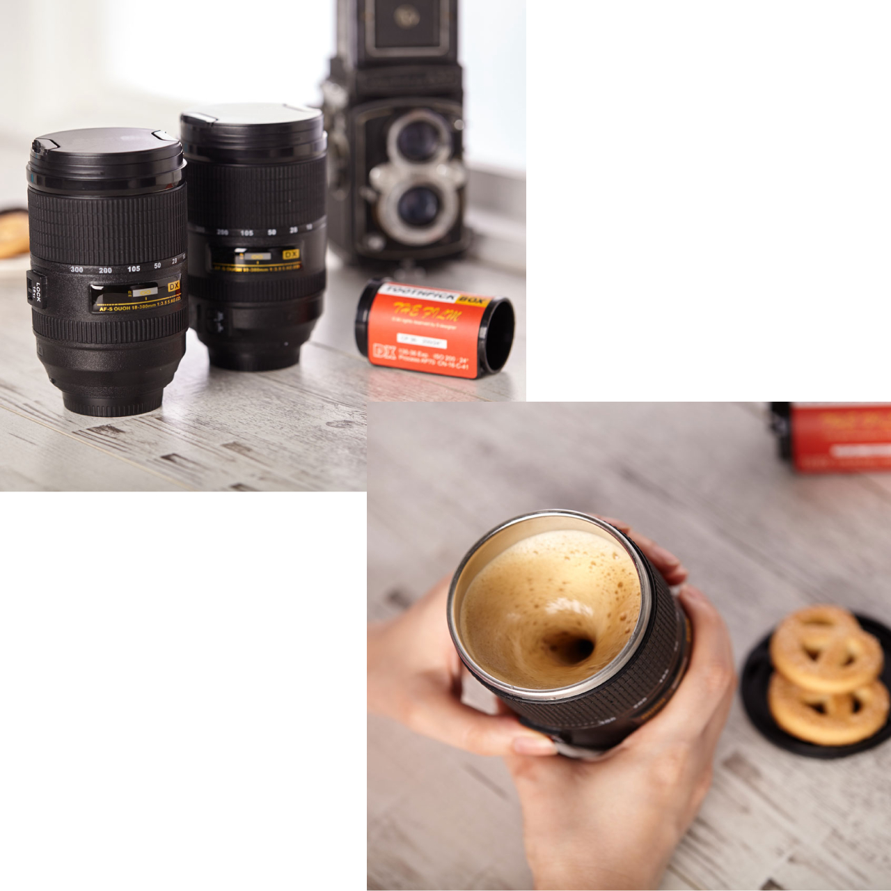 NIKON Camera Lens Self-Stirring Mug
