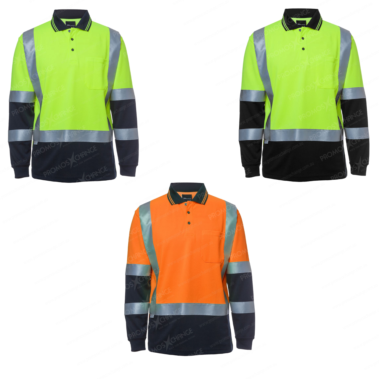 Hi Vis L/S D+N H Pattern Trad Polo
