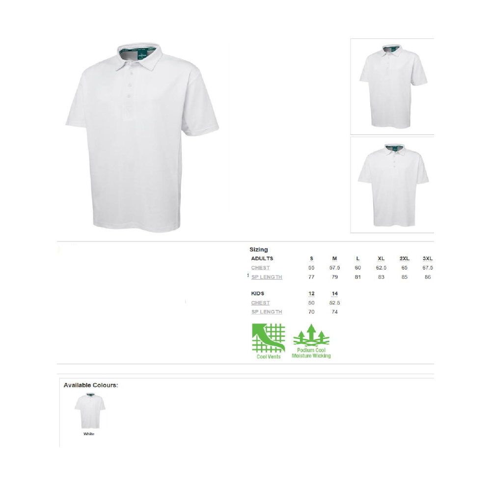 Cool Placket Short Sleeve Cricket Polo - Image 2