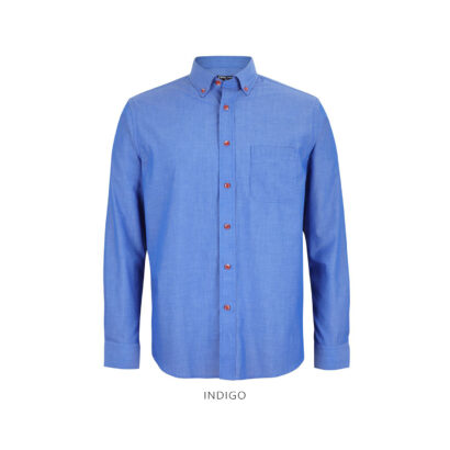 Men's Long Sleeve Indigo Chambray Shirt