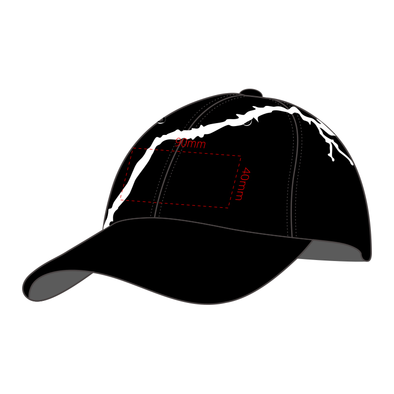 6-Panel Heavy Cotton Cap with Lightening Bolt Embroidery - Image 2