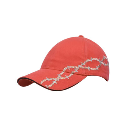 Heavy Cotton Caps with Barbed-Wire Embroidery