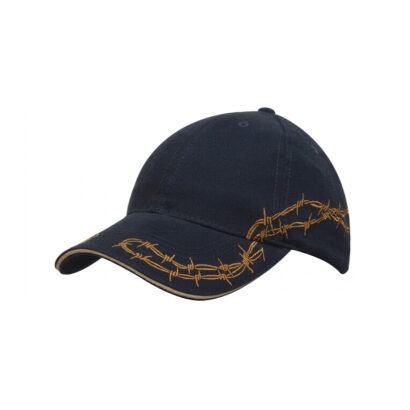Brushed Cotton Caps with Embroidered Sandwich Peak