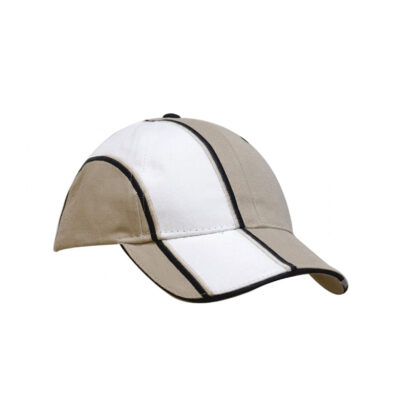 Brushed Cotton Caps with Embroidered Stripes