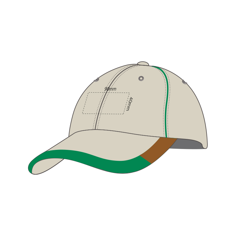 Brushed Cotton 6-Panel Caps with Two Tone Brim - Image 2