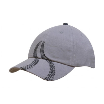 Heavy Cotton 6-Panel Caps with Trail Line Embroidery