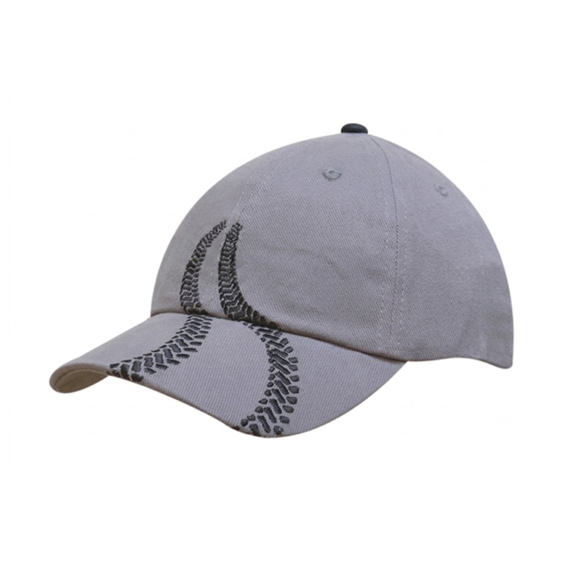 Heavy Cotton 6-Panel Caps with Trail Line Embroidery