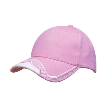 6 Panel Cap with Mesh Insert on Peak & Embroidered Trim