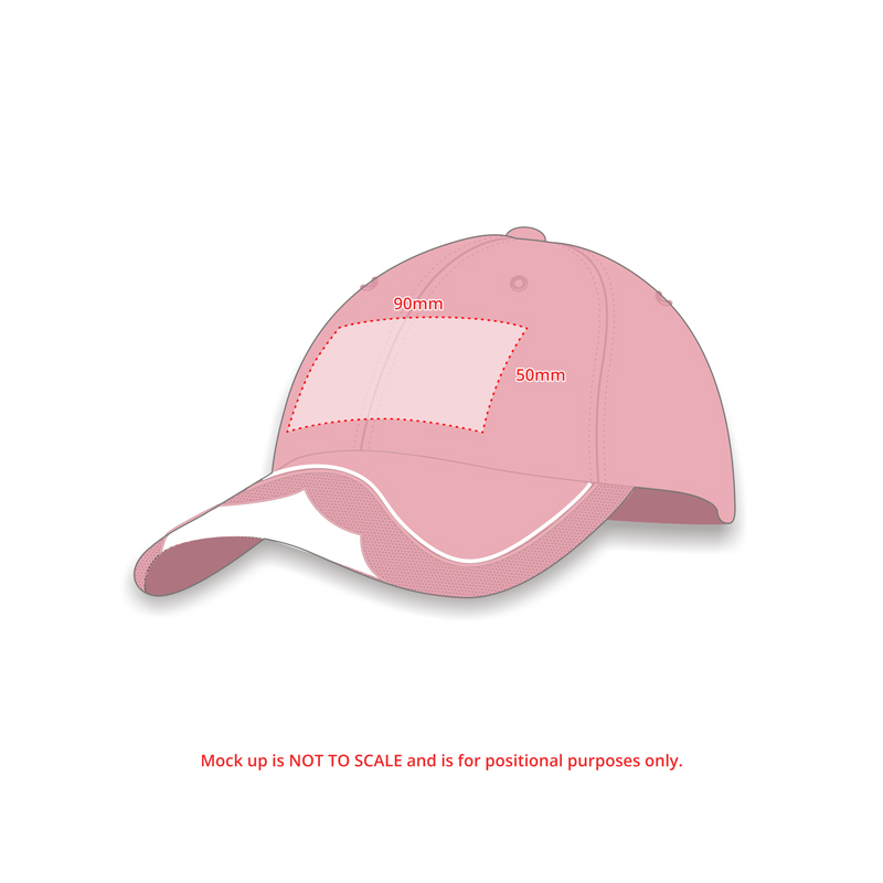 6 Panel Cap with Mesh Insert on Peak & Embroidered Trim - Image 2