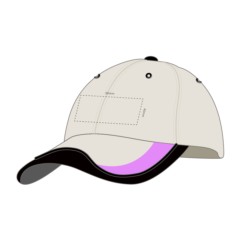 6 Panel Cap with Peak Indent & Embroidery - Image 2