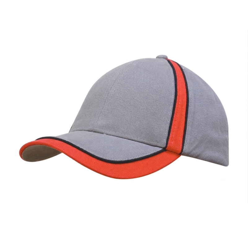 6 Panel Cap with Piped Peak & Crown Indents