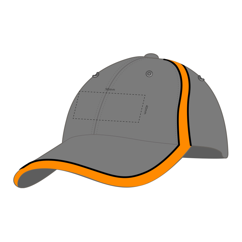 6 Panel Cap with Piped Peak & Crown Indents - Image 2