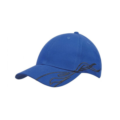 Brushed Cotton 6-Panel Caps with Swirl Accents