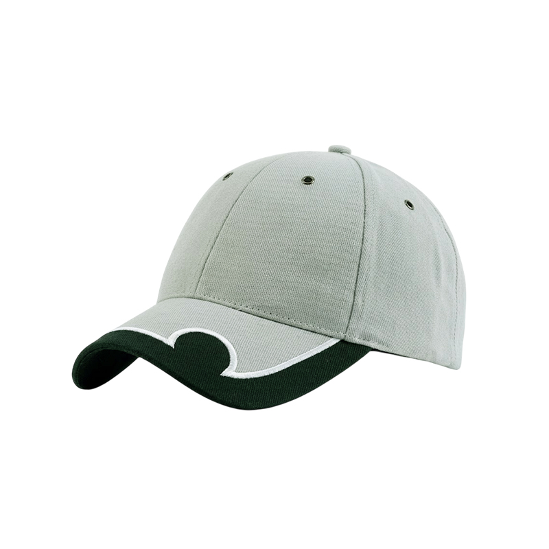 Brushed Heavy 6-Panel Cotton Caps with Trimmed Peak Insert