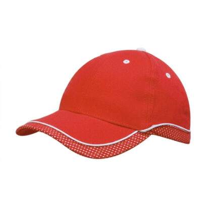 6 Panel Cap with Peak & Crown Mesh Trim and Piping