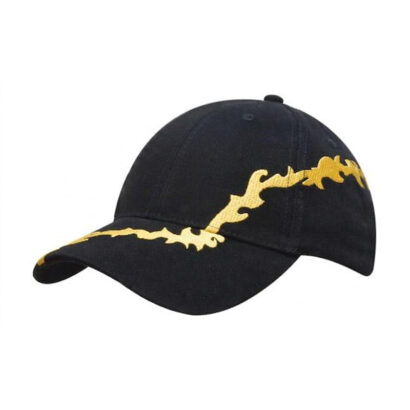 6 Panel Cap with Lightning Bolt Embroidery