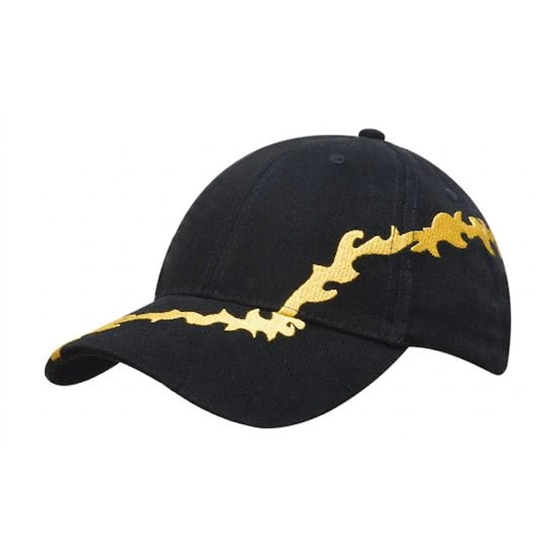 6 Panel Cap with Lightning Bolt Embroidery