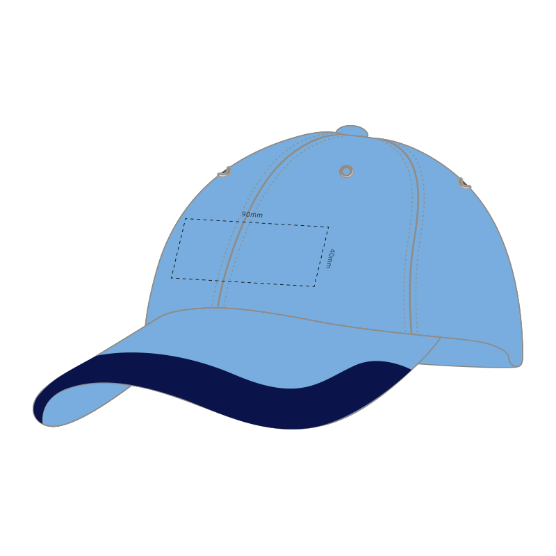 6 Panel Cap with Peak Trim - Image 2