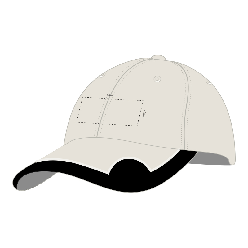6 Panel Cap with Peak Insert & Embroidered Trim - Image 2