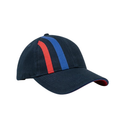 Heavy Cotton Structured 6-Panel Caps with Crown Fine Line Trim