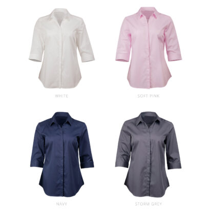 Cotton Rich Taped Seam 3/4 Sleeve Shirt - Ladies