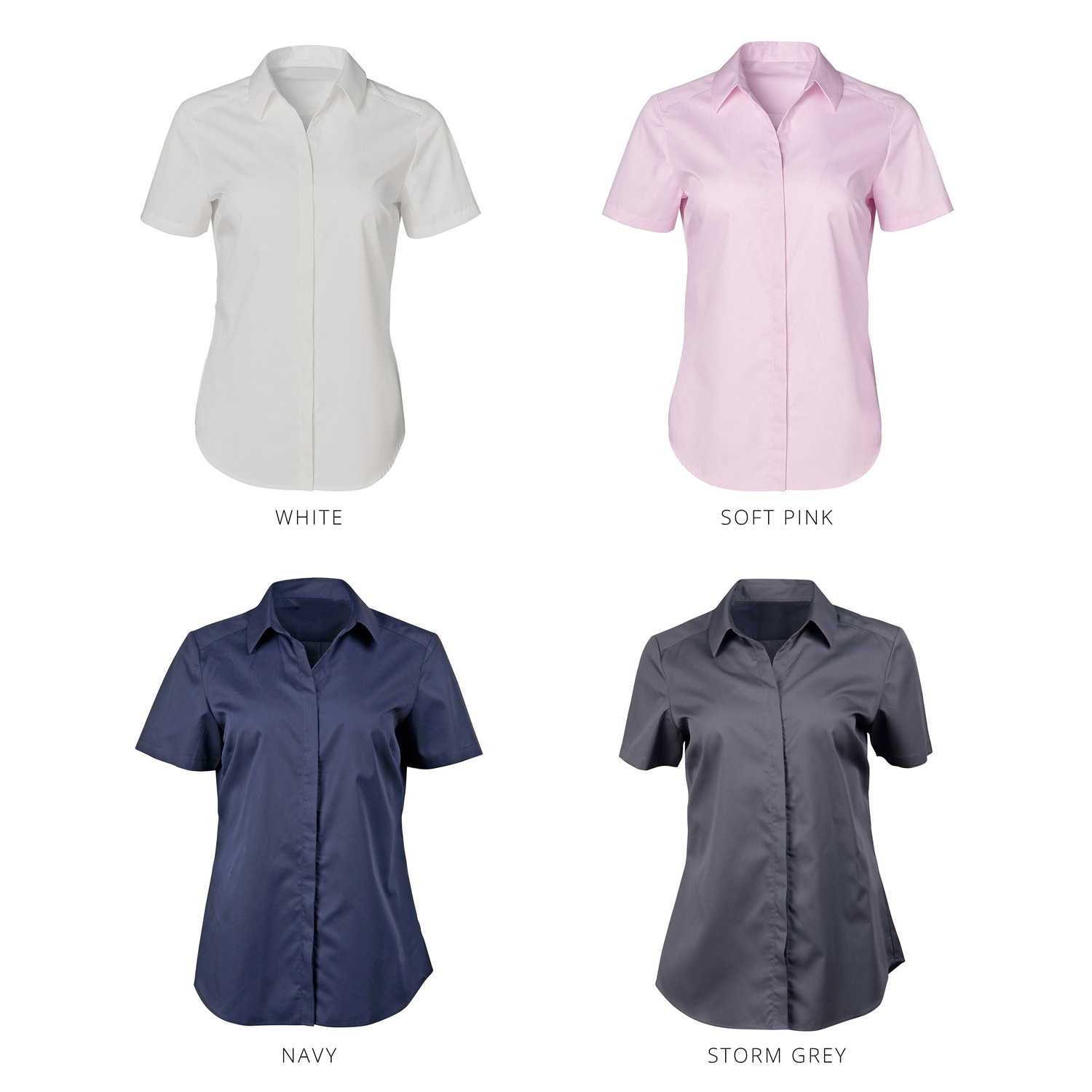Cotton Rich Taped Seam Short Sleeve Shirt - Ladies